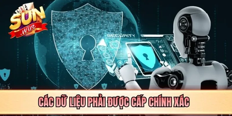 Các dữ liệu phải được cấp chính xác